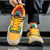 cheap Casual Sneakers-Men's Yellow Sports Sneakers with Black Accents - Lightweight Design, Breathable, Ideal for Running, Sports and Active Lifestyle