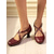cheap 1950s-Women&#039;s Brown Oxford-Style Mid Heel Pumps with Cross Straps – 1950s Vintage Brogue Mary Jane Shoes for Office, Retro Parties, and Daily Wear