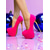 cheap Nightlife Party-Women&#039;s Red Suede Platform Heels with Metallic Stiletto and Waterproof Platform for Nightlife Parties