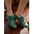 cheap 1930s-Women&#039;s Green Brogue Oxford Heels - Vintage Lace-Up Leather Shoes with Chunky Heel for Office and Casual Wear