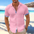 cheap Vacation-Men's Shirt Linen Shirt Summer Shirt Beach Wear Plain Vacation Casual Black White Pink Blue Short Sleeves Lapel Summer Spring &amp; Summer Clothing Apparel