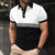 cheap Men&#039;s Printed Polo-Men&#039;s Polo Button Up Polos Casual Sports Lapel Short Sleeve Fashion Basic Plaid Color Block Buttons Summer Spring Black Black White Polo