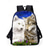 abordables Mochilas para Niños y Adolescentes-Conjunto de mochila de 3 piezas con estampado de lobo para niño: mochila escolar ligera y duradera con lonchera y estuche para lápices para estudiantes, aventuras al aire libre y viajes diarios. Kayomi Harai