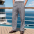 preiswerte Urlaub-Herren Leinenhosen Hose Sommerhose Strandhose Tasche Gerader Schnitt Gestreift Komfort Atmungsaktiv Urlaub Täglich Ferien Hawaiianisch Boho Schwarz Weiß