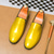 abordables Mocasines-Mocasines metálicos dorados brillantes para hombre: zapatos de vestir de piel sintética de moda para fiestas, recepciones de boda, presentaciones en el escenario, noches de graduación y eventos en clubes nocturnos.