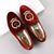 abordables Mocassins-Mocassins en velours bordeaux pour homme avec écusson brodé – chaussures de soirée à enfiler pour mariages, banquets et occasions festives