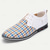 abordables Zapatos Declaración-Zapatos con cordones para hombre tejidos en blanco y azul con material transpirable y diseño moderno: ideales para salidas informales, eventos de verano y uso diario.
