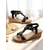 cheap Wedge Sandals-Women's Bohemian Wedge Sandals with Colorful Beaded Embellishments – Ethnic Style Open-Toe Summer Shoes for Beach, Vacations, and Casual Outings