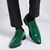 baratos Sapatos Oxford-sapatos masculinos de couro envernizado verde com cadarço – sapatos formais brilhantes com acabamento polido, ideais para casamentos e celebrações noturnas