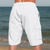 baratos Feriado-Homens Shorts de algodão e linho Bermuda Cargo Calção Shorts de verão Com Cordão Cintura elástica Bolso multi Tecido Conforto Vestível Comprimento do joelho Ao ar livre Esporte Diário Moda Casual