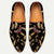 abordables Zapatos Declaración-Mocasines negros de jacquard para hombre con diseño sin cordones y bordado de libélula, ideales para reuniones nocturnas, bodas y ocasiones semiformales.