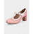 cheap 1950s-Women&#039;s Vintage 1950s T-Strap Mary Jane Heels – Pink and White Faux Leather Retro Pumps with Brogue Detailing for Parties, Daily Wear, and Costumes