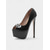 cheap Nightlife Party-Women&#039;s Black Patent Platform Stiletto Heels with Peep-Toe, Ultra-High Nightlife Pumps for Rooftop Parties, Clubbing, Date Nights or Glam After-Dark Events