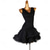 economico abito da competizione-Vestito da ballo latino da donna con scollo a V e schiena scoperta, nero, per competizione latinoamericana, costume da ballo da sala, salsa, samba, cha cha