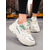 cheap Women&#039;s Sneakers-Women&#039;s Chunky White and Green Sneakers – Breathable Mesh Lace-Up Platform Trainers, Casual Sport Running Shoes for Walking, Travel and Streetwear