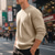 voordelige Basis Sweatshirts-Voor heren Sweatshirt Zwart Wit Leger Groen Khaki Donkergrijs Strakke ronde hals Effen Jacquard Geribd Met Textuur Brei-textuur Sport &amp; Outdoor Dagelijks Feestdagen Polyester Streetwear Basic Casual