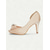 economico Décolleté Peep Toe-Scarpe con tacco a spillo in raso color champagne da donna con fiocco e strass - eleganti décolleté con tacco medio per cocktail party ed eventi formali