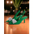 cheap Nightlife Party-Women&#039;s Green Satin Slingback Heels - Pointed Toe Party Shoes with Rhinestone Bow for Nightlife, Clubbing and Evening Events