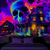 cheap Halloween Wall Tapestries-Halloween Blacklight Tapestry Skeleton Haunted House UV Reactive Glow in the Dark Forest Trippy Mountain Misty Graveyard Ghost Hanging Tapestry Wall Art Mural for Living Room Bedroom