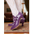 cheap 1930s-Women&#039;s Purple Edwardian Cage Strap Heels – Vintage 1900s-Inspired Faux Leather Kitten Heel Dress Shoes, Retro Costume Footwear for Historical Reenactment, Theater, and Gothic Lolita Style