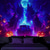 billige Veggtepper-Halloween Blacklight Tapestry Hekseslott UV Reaktiv Glød i Mørket Skog Trippy Fjell Tåke Gravlund Spøkelser Hengende Tapestry Veggkunst Mur Stue Soverom
