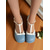 cheap 1950s-Women&#039;s Blue and White T-Strap High Heels with Bow Detail -1960s Vintage Style,Comfortable Platform Pumps for Casual, Daytime Wear and Retro Outfits.