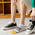 preiswerte Herrensocken-Herren 5 Paare Mehrfachpackungen Socken Laufsocken Freizeitsocken Schwarz Weiß Farbe Buchstabe Urlaub Sport &amp; Outdoor Täglich Basic Mittel Frühling Herbst Mode Lässig