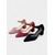 cheap Block Heel Pumps-Women's Pink Suede Ankle Strap Block Heels – Elegant Pointed Toe Dress Pumps with Charm Detail for Weddings, Parties, and Office Wear