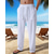 abordables Día festivo-Hombre Pantalones de lino Pantalones Pantalones de verano Pantalones de playa Correa Bolsillo Cintura elástica Plano Comodidad Transpirable Diario Playa Vacaciones Hawaiano Boho Dunkelkaki Negro