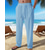 abordables Día festivo-Hombre Pantalones de lino Pantalones Pantalones de verano Pantalones de playa Correa Bolsillo Cintura elástica Plano Comodidad Transpirable Diario Playa Vacaciones Hawaiano Boho Dunkelkaki Negro