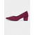 abordables Zapatos de salón de tacón ancho-Zapatos de tacón de bloque de ante burdeos para mujer con hebilla de diamantes de imitación: elegantes zapatos de vestir de estilo retro para mujer, ideales para la oficina, bodas y fiestas.