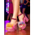 cheap Nightlife Party-Women&#039;s Pink Platform Chunky Heels - Colorful Faux Fur Sandals with Snake Print Straps for Nightlife, Raves and Festival Parties