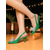 cheap Nightlife Party-Women&#039;s Green Satin Slingback Heels - Pointed Toe Party Shoes with Rhinestone Bow for Nightlife, Clubbing and Evening Events