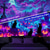 preiswerte Wandteppiche-Halloween Schwarzlicht Wandteppich Schwarze Katze UV reaktiv Leuchtet im Dunkeln Wald Trippy Bergnebel Friedhof Geist Hängender Wandteppich Wandkunst Wandmalerei für Wohnzimmer Schlafzimmer