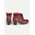 cheap 1950s-Women&#039;s 1900s Victorian-Inspired Burgundy Ankle Boots – Faux Leather Lace-Up Heeled Booties with Ribbon Bow for Daily Wear &amp; Vintage Outfits