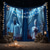 baratos Tapeçarias de parede-Fundo Fotográfico de Tapeçaria de Halloween Arte de Parede Jack O Lantern Grande Tapeçaria Decorativa de Manta Cortina para Quarto Sala de Estar Decoração de Halloween 2025 Selfie da Morte