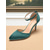 cheap 1950s-Women&#039;s Green Satin Pointed Toe High Heels with Ankle Strap - 1950s Elegant Classic Style Stiletto Shoes for Weddings,Formal Events, and Evening Parties