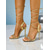 abordables Sandales à talons-Escarpins à talons aiguilles dorés à lacets et brides en strass pour femmes - sandales à talons hauts glamour pour les soirées en boîte de nuit et les événements spéciaux
