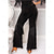 baratos Calça-Calças femininas para dança latina – Calças elásticas de cintura alta para prática de dança de salão, para rumba e cha-cha &amp;samba, roupa de performance com bainha larga