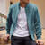 preiswerte Faux-Suede-Jacken-Herren Imitat-Lederjacke Freizeitjacke Urlaub Täglich Warm Tasche Herbst Winter Einfach Mode Klassisch Stehkragen Regulär Schwarz Marineblau Blau Khaki Armeegrün Jacken