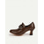 billige Victoriansk og Edwardiansk-Retro brune damesko med imitert skinn – pumps inspirert av 1930-tallet for elegant kontorantrekk og antrekk i vintagestil