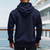 economico felpe con cappuccio da uomo di base-Per uomo Felpa con cappuccio Felpa con cappuccio e zip corta Felpa con cappuccio in pile Nero Bianco Blu marino Cachi Grigio chiaro Con Cappuccio Semplice Tasca Sport &amp; Outdoor Quotidiano Ferie