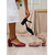 cheap Block Heel Pumps-Women's Pink Suede Ankle Strap Block Heels – Elegant Pointed Toe Dress Pumps with Charm Detail for Weddings, Parties, and Office Wear