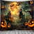 cheap Halloween Wall Tapestries-Halloween Hanging Tapestry Horror Castle Photograph Backdrop Jack O Lantern Wall Art Large Tapestry Mural Decor Blanket Curtain Home Bedroom Living Room Decoration Death Selfie