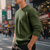 voordelige Basis Sweatshirts-Voor heren Sweatshirt Zwart Wit Leger Groen Khaki Donkergrijs Strakke ronde hals Effen Jacquard Geribd Met Textuur Brei-textuur Sport &amp; Outdoor Dagelijks Feestdagen Polyester Streetwear Basic Casual