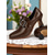 billige Victoriansk og Edwardiansk-Retro brune damesko med imitert skinn – pumps inspirert av 1930-tallet for elegant kontorantrekk og antrekk i vintagestil