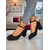 tanie Mary Jane szpilki-Damskie czerwone czółenka typu Mary Jane na klockowym obcasie - eleganckie buty z imitacji zamszu z okrągłym noskiem i paskiem przy kostce, w stylu vintage do biura, na imprezy i na co dzień