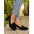 billige Pumps med blokkhæl-Blå damesko med blokkhæl – elegante pumps i imitert semsket skinn til semiformelle sammenkomster, hagefester og søndager i kirken