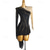 cheap Figure Skating Dresses-Figure Skating Dress Women's Girls' Ice Skating Dress Black Open Back Asymmetric Hem Mesh High Elasticity Training Competition Skating Wear Classic Crystal / Rhinestone Long Sleeve Ice Skating Figure
