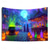 billige Veggtepper-Halloween Blacklight Tapestry Hekseslott UV Reaktiv Glød i Mørket Skog Trippy Fjell Tåke Gravlund Spøkelser Hengende Tapestry Veggkunst Mur Stue Soverom